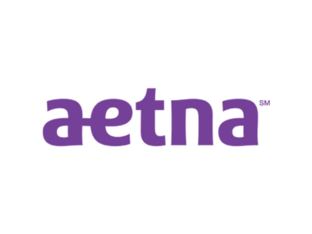 Aetna's official logo in purple with the service mark symbol.