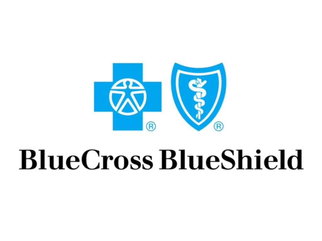 BlueCross BlueShield logo with the iconic blue cross and blue shield symbols