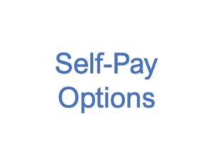 Text 'Self-Pay Options' in blue on a white background.